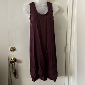 Maroon Distressed Tank Dress